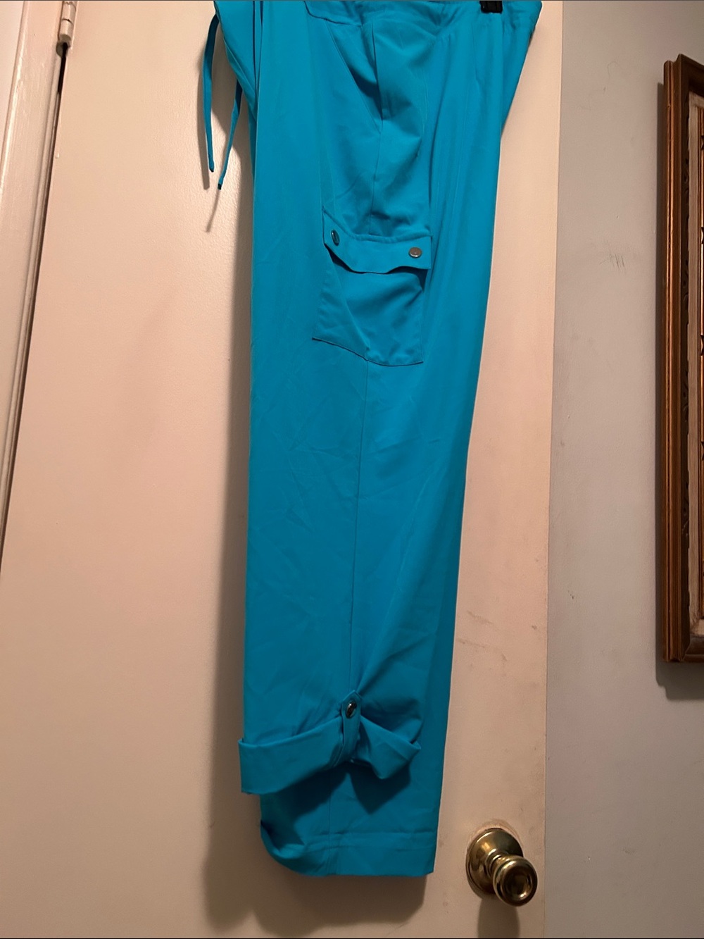 Chicos Splendid Bright Teal activewear Cargo Track Pants
